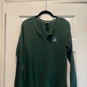 Calvin Klein Olive Ribbed PJ Set